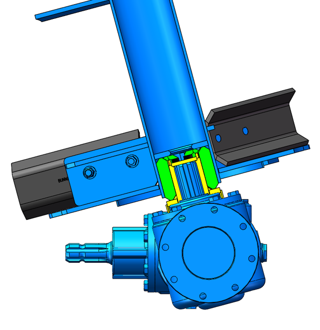 Blue Auger With Blades And Drive Coupling