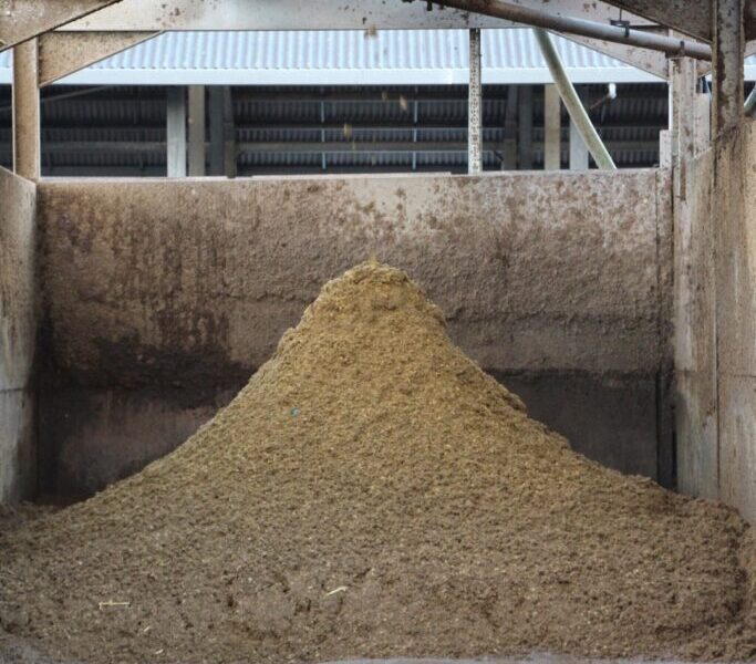 Solid Manure From The Seperator Is Either Loaded Directly Into The Spreaders Or Stockpiled Around The Farm