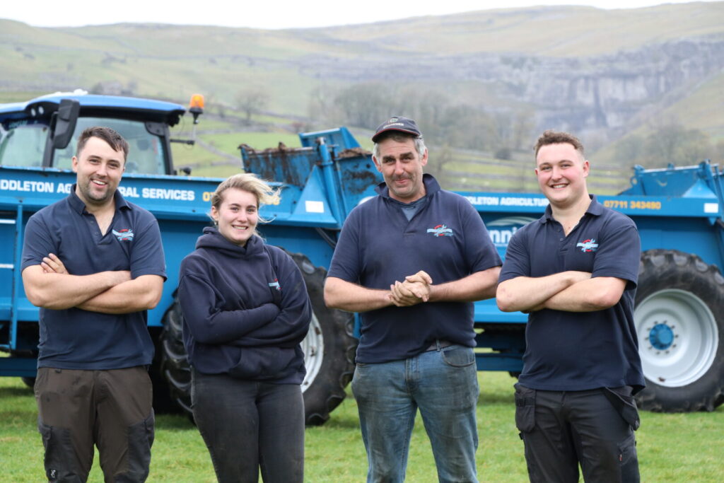 Some of the team at James Middleton Agri Services. L-R: Billy Metcalfe, Roxie Middleton, James Middleton, Jack Walker.